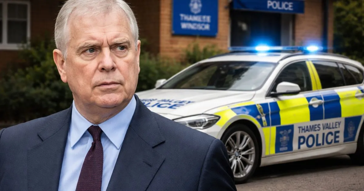 Andrew Mountbatten-Windsor and Thames Valley Police patrol vehicle in the UK