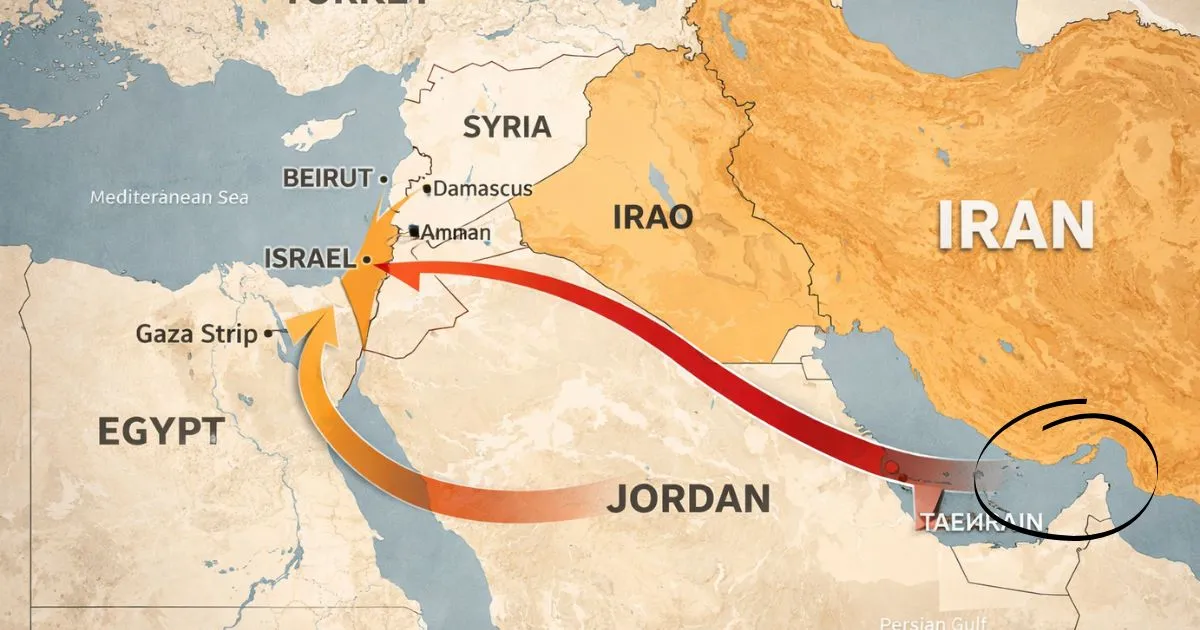 Night sky over Tel Aviv illuminated by interceptions and missile strikes on March 18, 2026.