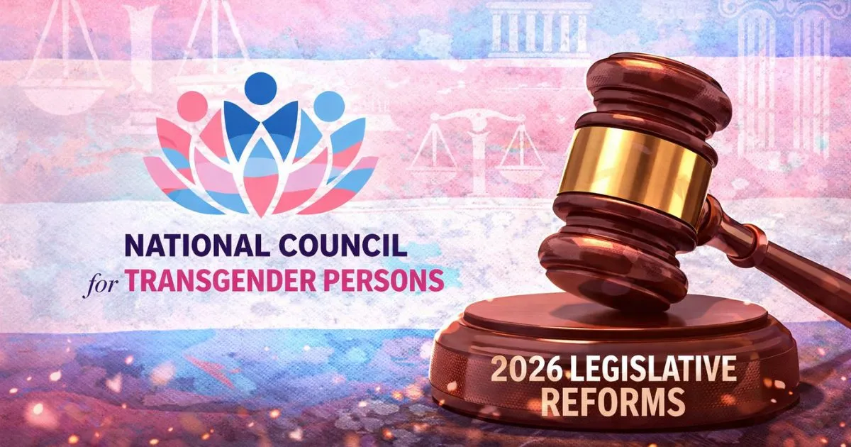 The National Council for Transgender Persons logo alongside a gavel, symbolizing the 2026 legislative reforms.