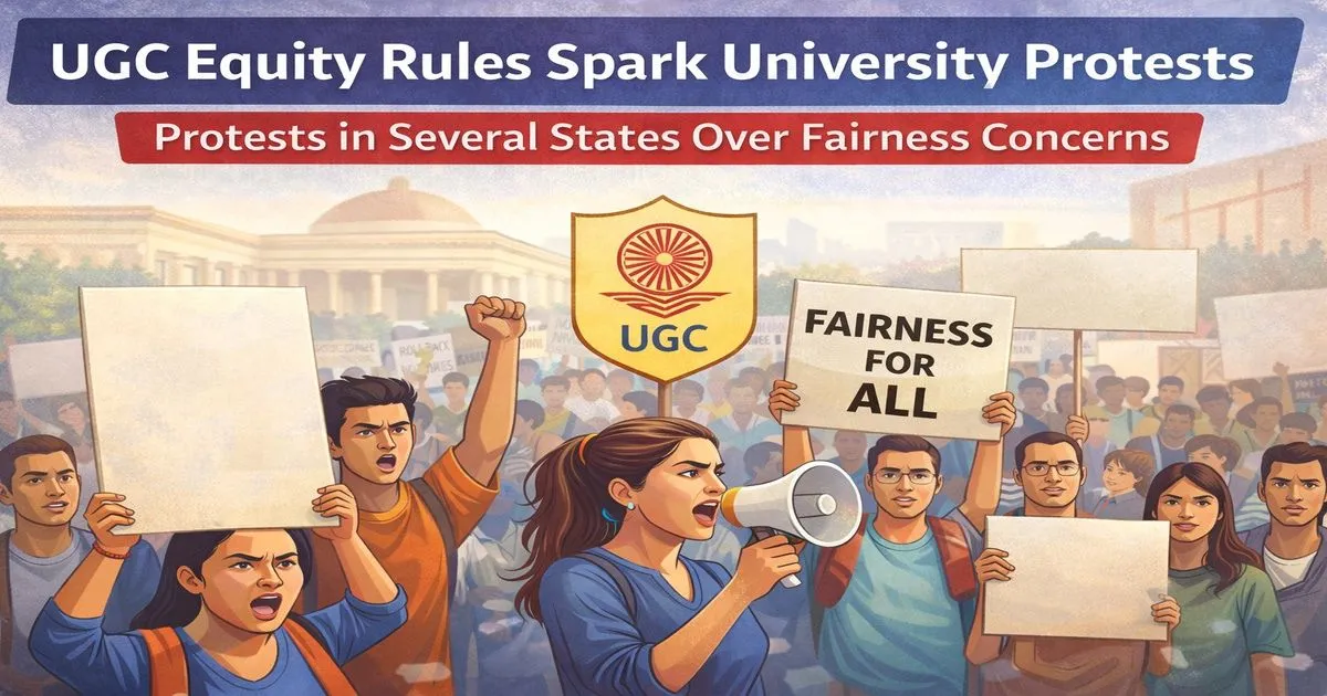 यूजीसी द्वारा समानता को बढ़ावा देने के विरोध में प्रदर्शन