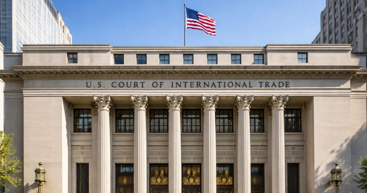 अमेरिकी अंतर्राष्ट्रीय व्यापार न्यायालय की इमारत जहाँ मार्च 2026 में ऐतिहासिक टैरिफ रिफंड आदेश जारी किया गया था।